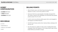 2023 Panini Plates & Patches Football Hobby Box